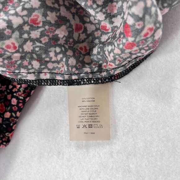 Margaret O'Leary Dress Women XS Black Pink Floral Midi Cottagecore Prairie Boho - Picture 8 of 15